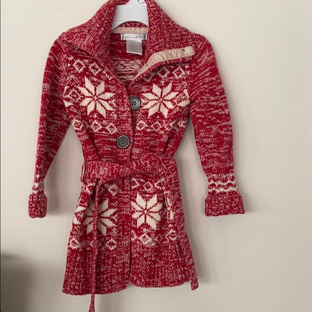 Maggie and Zoe red snowflake sweater 4t